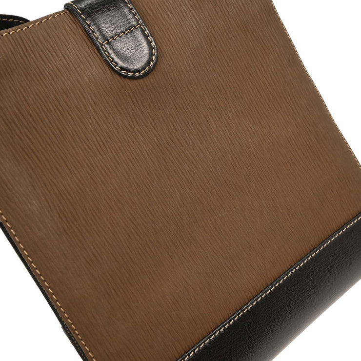 Loewe Black Brown Leather Velazquez Shoulder Bag 125053