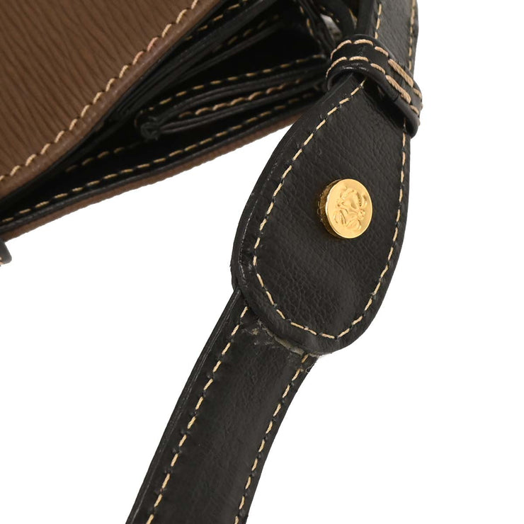 Loewe Black Brown Leather Velazquez Shoulder Bag 125053