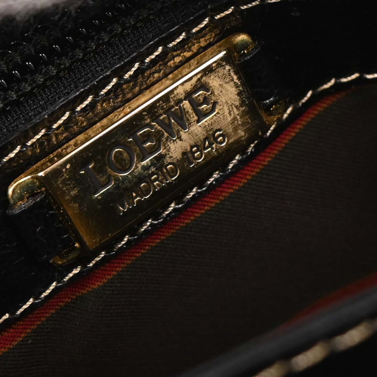 Loewe Black Brown Leather Velazquez Shoulder Bag 125053