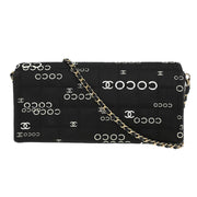 Chanel Black Canvas COCO East West Choco Bar Shoulder Bag 125063