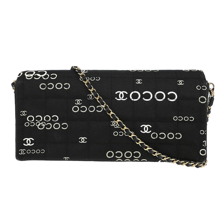 Chanel Black Canvas COCO East West Choco Bar Shoulder Bag 125063