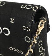 Chanel Black Canvas COCO East West Choco Bar Shoulder Bag 125063
