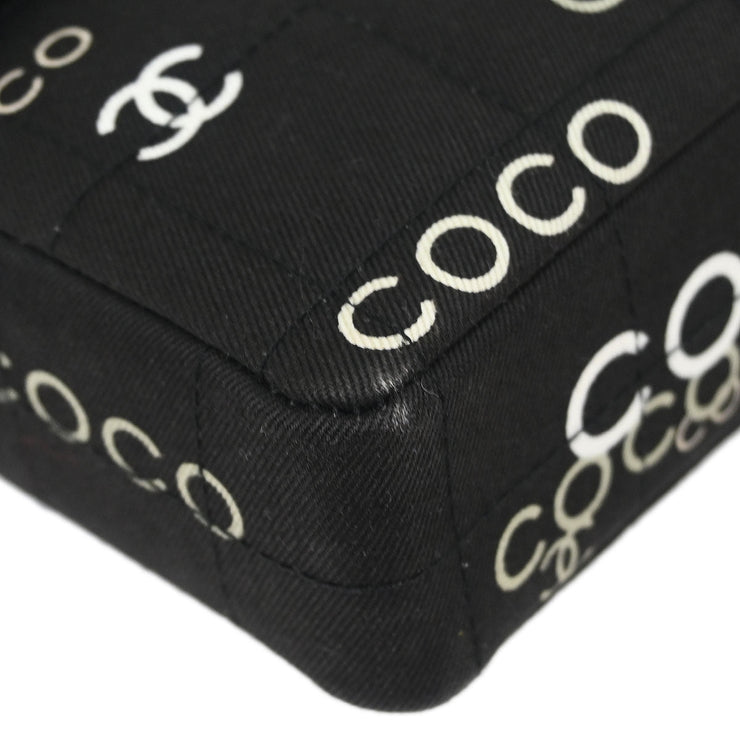 Chanel Black Canvas COCO East West Choco Bar Shoulder Bag 125064