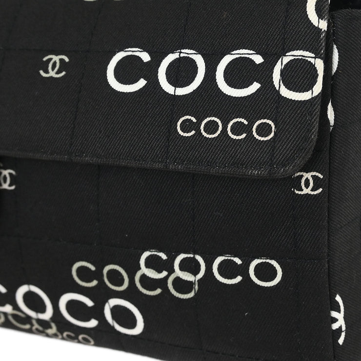 Chanel Black Canvas COCO East West Choco Bar Shoulder Bag 125064
