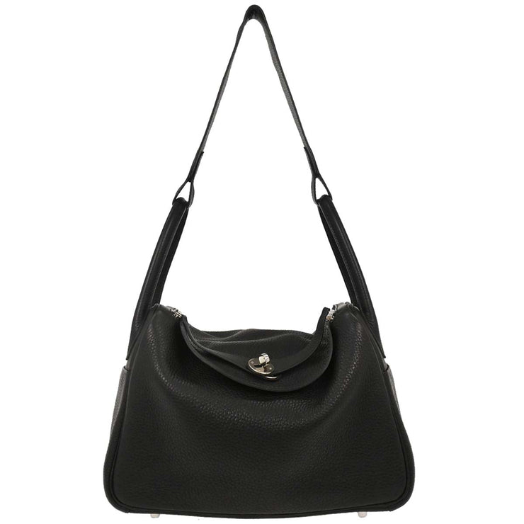 Hermes Black Taurillon Clemence Lindy 26 Shoulder Bag X CT 002 MC 125071