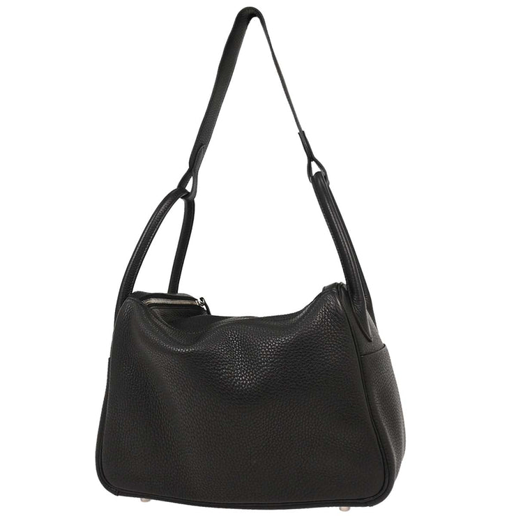 Hermes Black Taurillon Clemence Lindy 26 Shoulder Bag X CT 002 MC 125071
