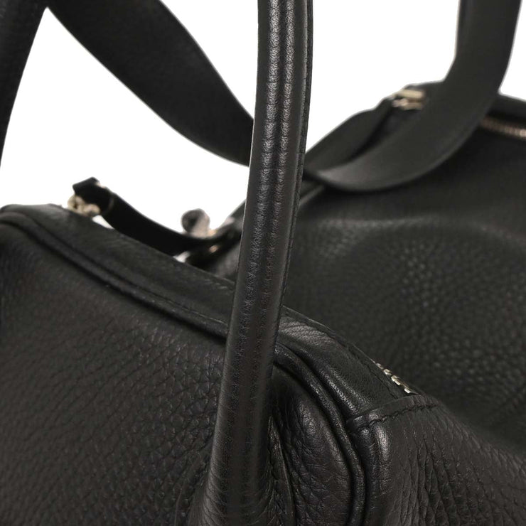 Hermes Black Taurillon Clemence Lindy 26 Shoulder Bag X CT 002 MC 125071