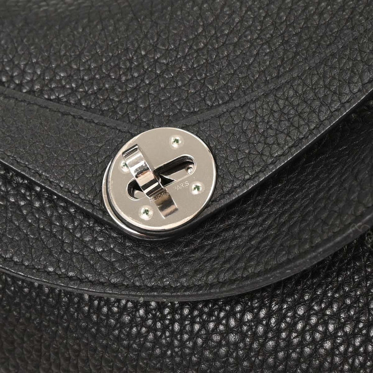 Hermes Black Taurillon Clemence Lindy 26 Shoulder Bag X CT 002 MC 125071