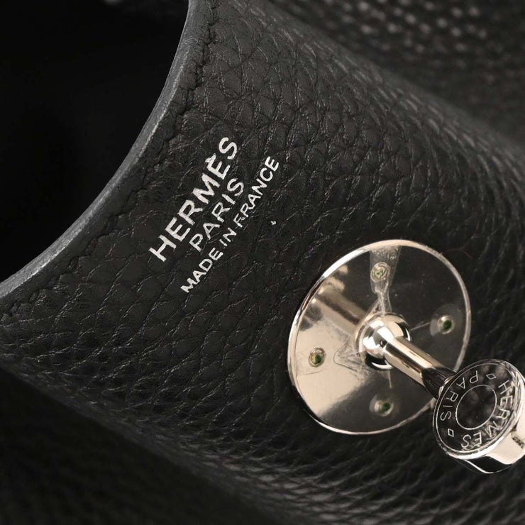 Hermes Black Taurillon Clemence Lindy 26 Shoulder Bag X CT 002 MC 125071