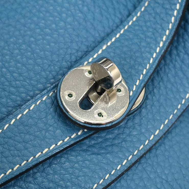 Hermes Blue Jean Taurillon Clemence Lindy 34 Shoulder Bag 109A Square:Q 125072