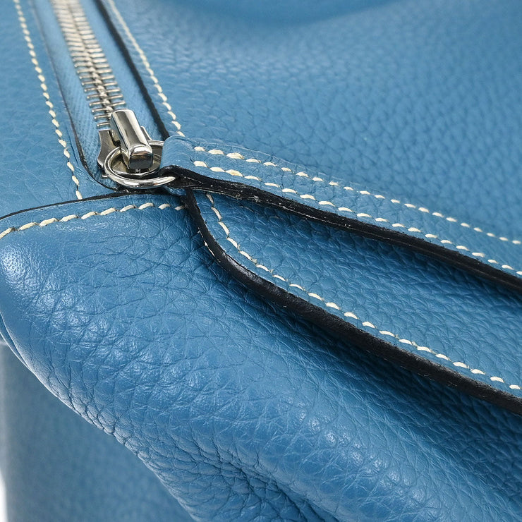 Hermes Blue Jean Taurillon Clemence Lindy 34 Shoulder Bag 109A Square:Q 125072