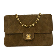 Chanel Brown Suede Shoulder Bag 125074
