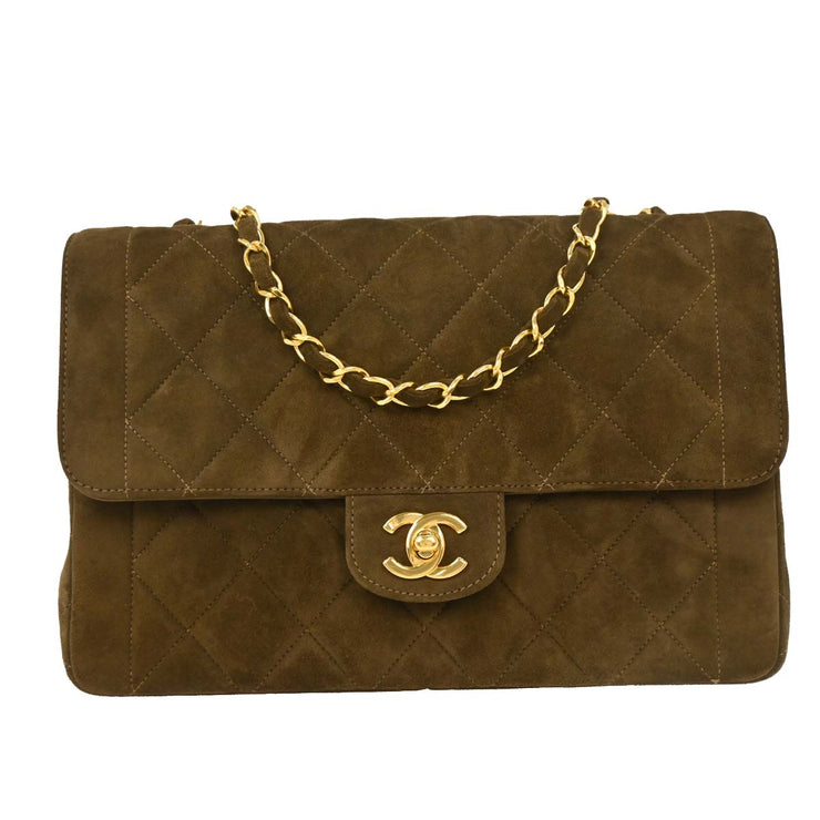 Chanel Brown Suede Shoulder Bag 125074