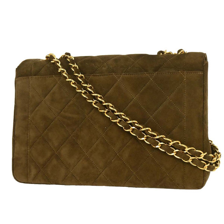 Chanel Brown Suede Shoulder Bag 125074
