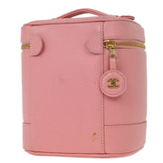 Chanel Pink Calfskin Timeless Vanity Handbag 125077