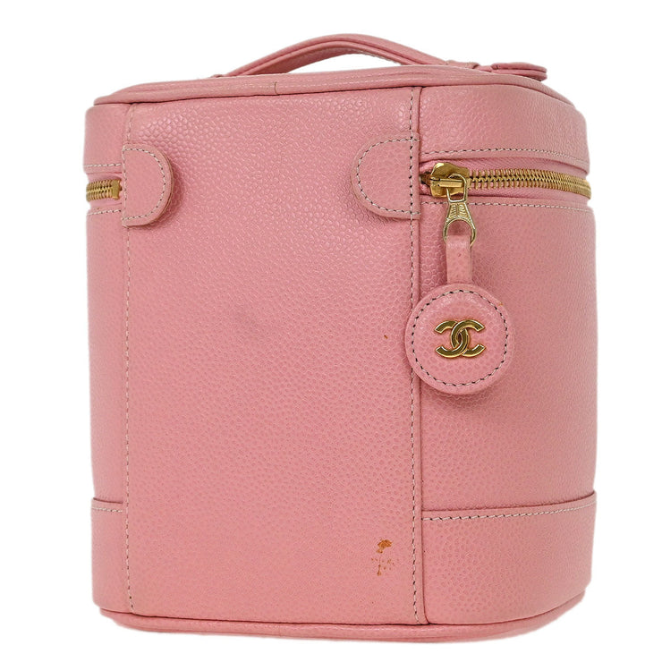 Chanel Pink Calfskin Timeless Vanity Handbag 125077
