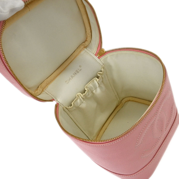Chanel Pink Calfskin Timeless Vanity Handbag 125077