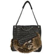 Chanel  Black Calfskin Mademoiselle Lock Shoulder Bag 125078