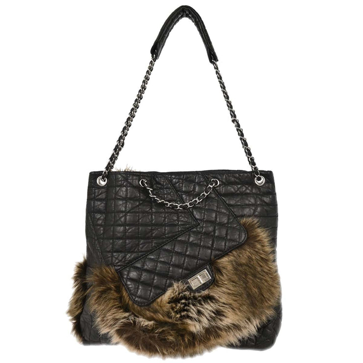 Chanel  Black Calfskin Mademoiselle Lock Shoulder Bag 125078