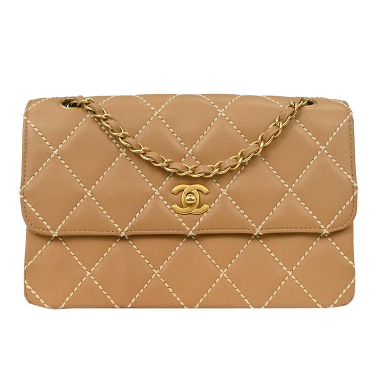 Chanel Beige Calfskin Shoulder Bag 125080