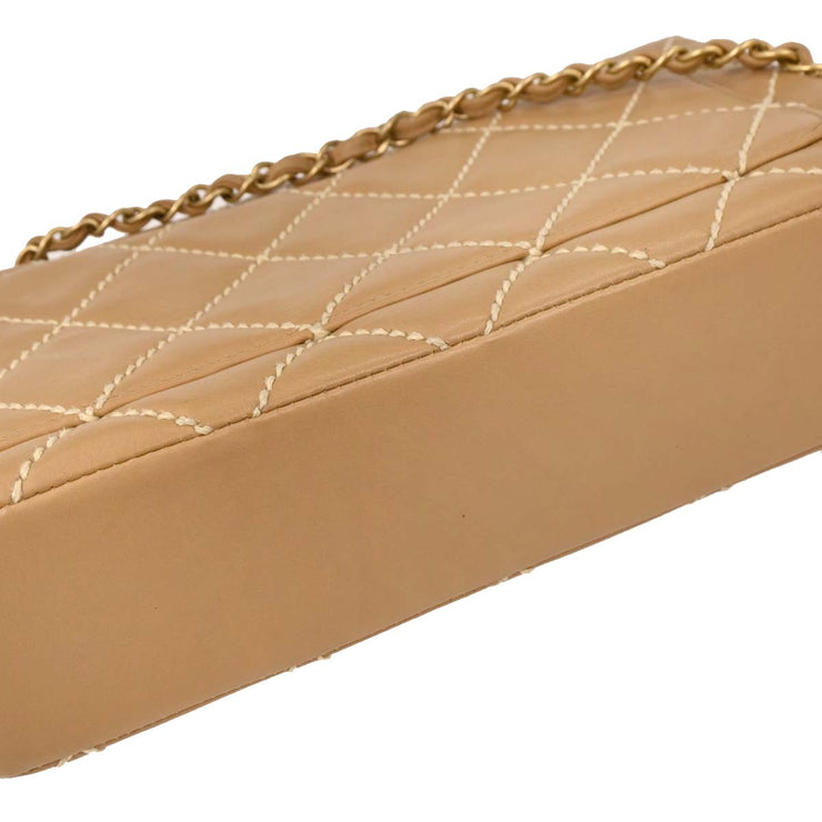 Chanel Beige Calfskin Shoulder Bag 125080