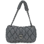 Chanel Black Nylon Bubble Quilt Handbag 125081