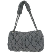 Chanel Black Nylon Bubble Quilt Handbag 125081