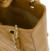 Chanel Beige Calfskin Petite Shopping Tote PST Chain Handbag 125082