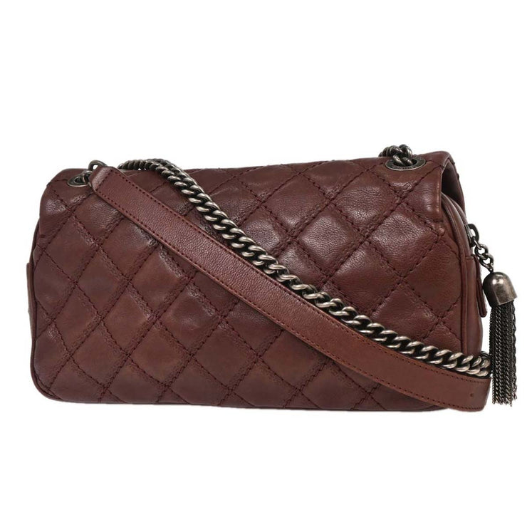 Chanel Bordeaux Calfskin Paris-Edinburgh Coco Sporran Flap Bag 125085