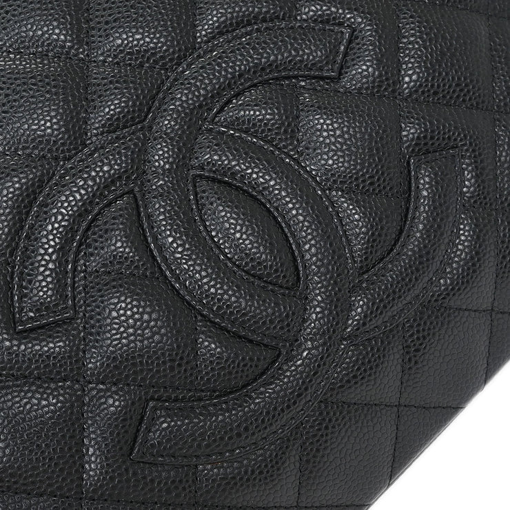 Chanel Black Calfskin Petite Shopping Tote PST Chain Handbag 125086