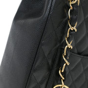 Chanel Black Calfskin Petite Shopping Tote PST Chain Handbag 125086