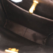 Chanel Dark Brown Velvet Double Sided Turnlock Handbag 125091