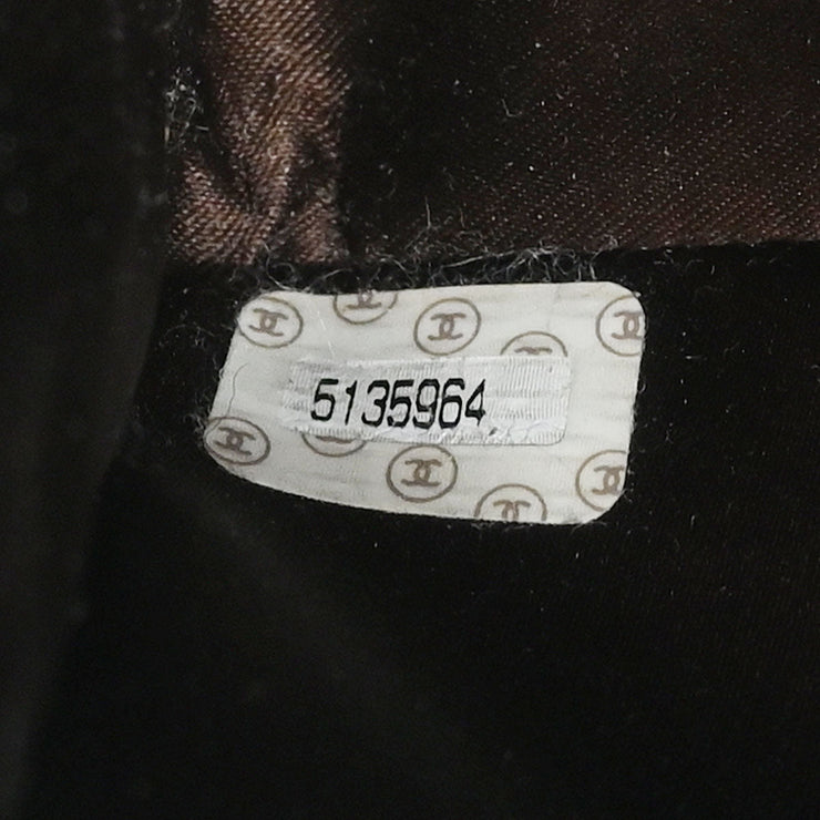 Chanel Dark Brown Velvet Double Sided Turnlock Handbag 125091