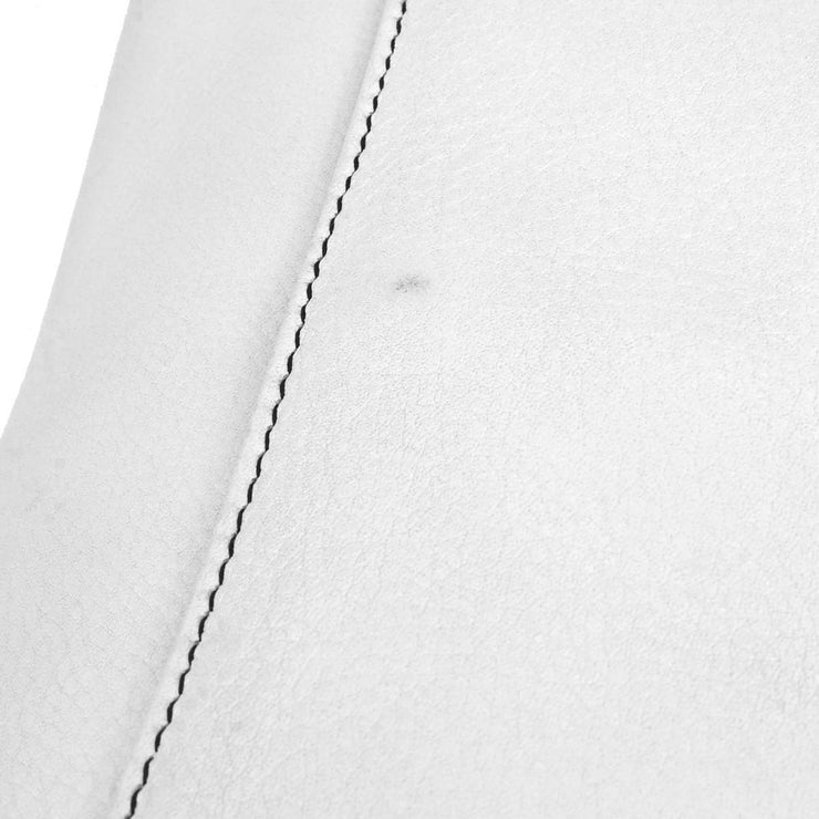 Christian Dior White Leather Saddle Handbag RU1002 125093