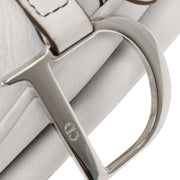 Christian Dior White Leather Saddle Handbag RU1002 125093