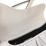 Christian Dior White Leather Saddle Handbag RU1002 125093