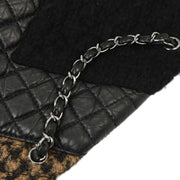 Chanel  Black Calfskin Tweed Mademoiselle Lock Shoulder Bag 125096