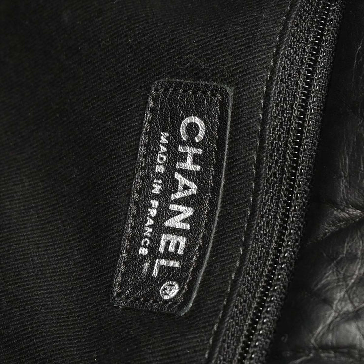 Chanel  Black Calfskin Tweed Mademoiselle Lock Shoulder Bag 125096