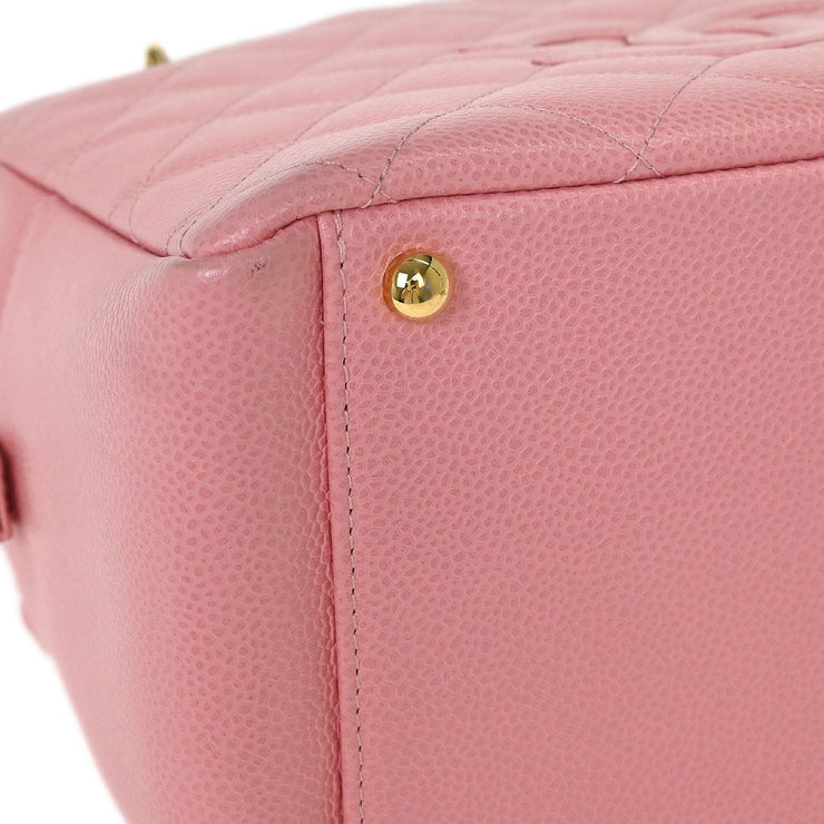 Chanel Pink Calfskin Petite Timeless Tote PTT Chain Handbag 125098