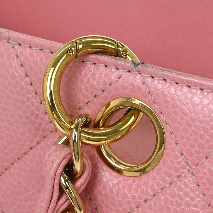Chanel Pink Calfskin Petite Timeless Tote PTT Chain Handbag 125098