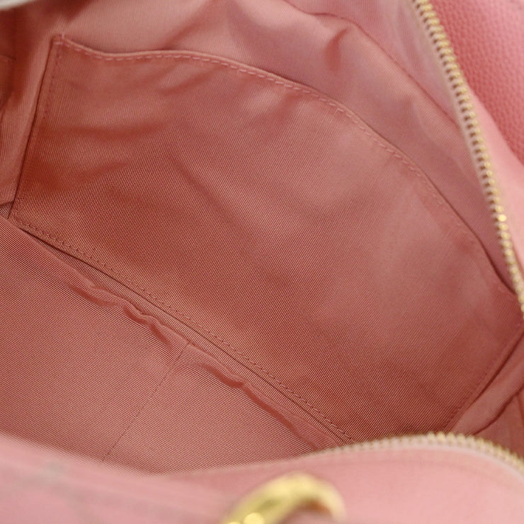 Chanel Pink Calfskin Petite Timeless Tote PTT Chain Handbag 125098