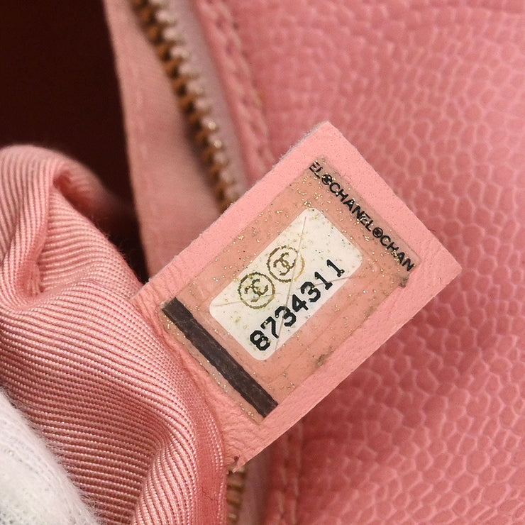Chanel Pink Calfskin Petite Timeless Tote PTT Chain Handbag 125098