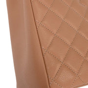 Chanel Pink Beige Calfskin Grand Shopping Tote GST Chain Handbag 125100