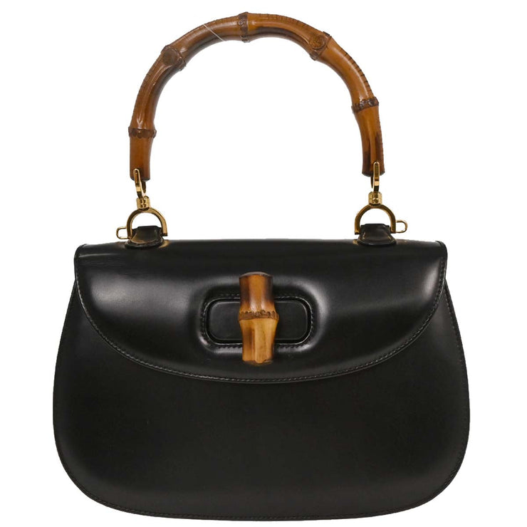 Gucci Black Bamboo Handbag 000.1781.0633 125106