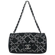 Chanel Black Canvas Chain Print Handbag 125111