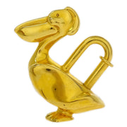 Hermes Pelican Motif 1992 Limited Cadena Padlock Gold Bag Charm 125114