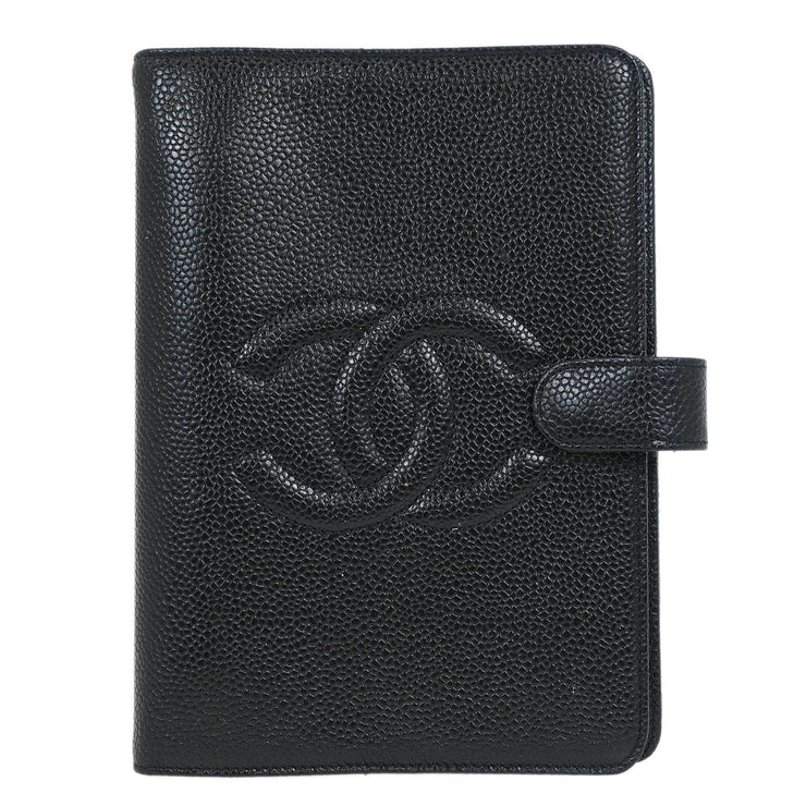 Chanel Black Calfskin Note Book Cover Small Good 125115