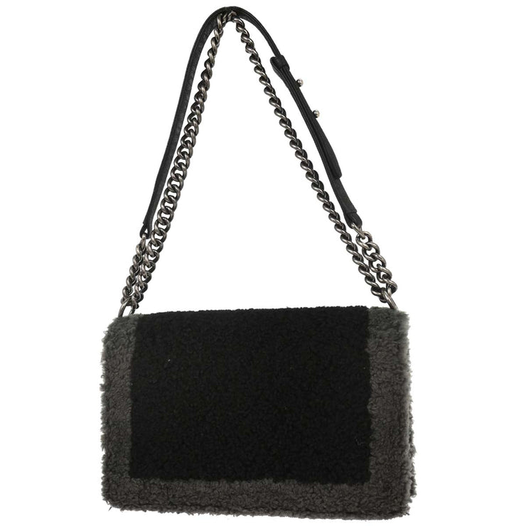 Boy Chanel Black Mouton Medium Shoulder Bag 125118