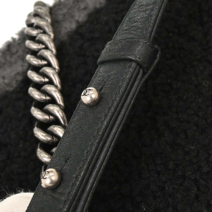 Boy Chanel Black Mouton Medium Shoulder Bag 125118