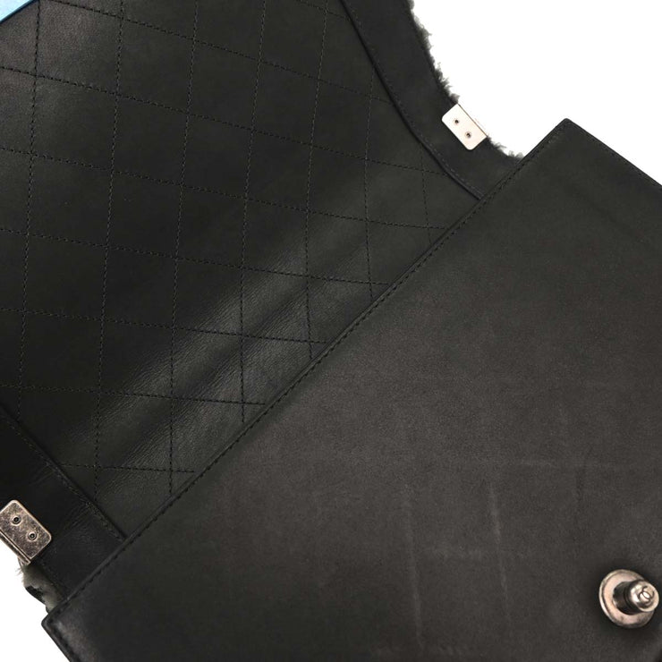 Boy Chanel Black Mouton Medium Shoulder Bag 125118